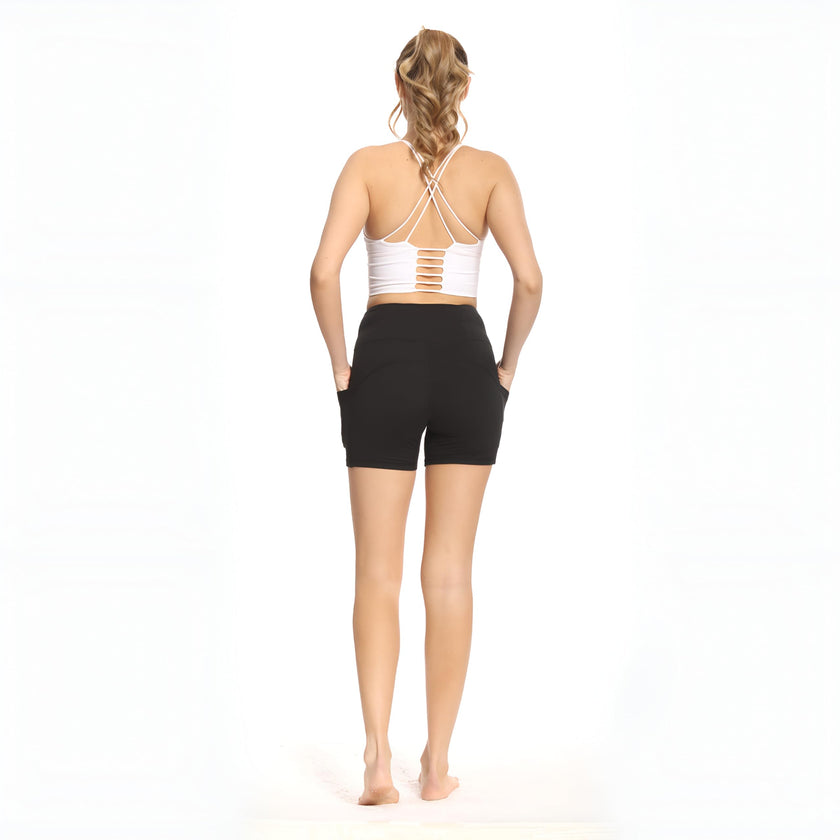 M2M STYLE Women's High Waisted Yoga Shorts with Pockets 5