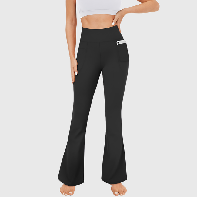 M2M STYLE Women's High Waisted Flare Leggings with Pockets