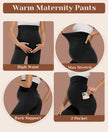 M2M STYLE Women's Maternity Fleece Lined Leggings with Pockets