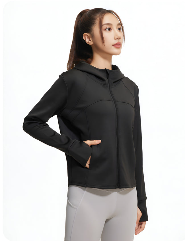 M2M STYLE Women’s Fleece Zip Up Hoodie Jacket with Pockets & Thumbholes