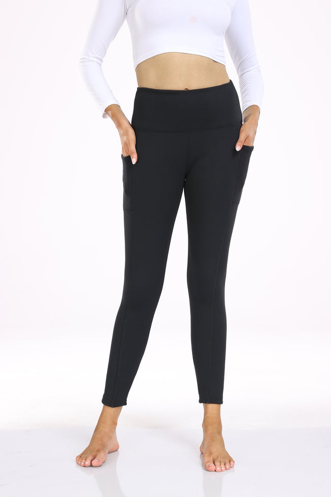 M2M STYLE Women's Thermal Fleece Lined Leggings with Pockets