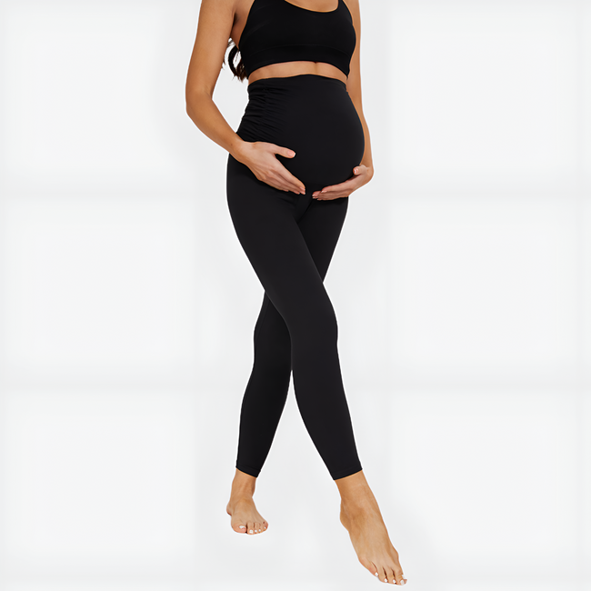 M2M STYLE Women's Maternity Leggings - Over-the-Belly Support with Pockets