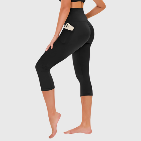 M2M STYLE Women's High Waisted Capri Leggings with Pockets