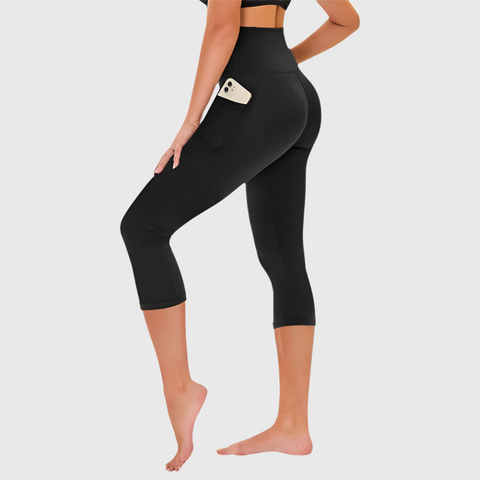 M2M STYLE Women's High Waisted Capri Leggings with Pockets