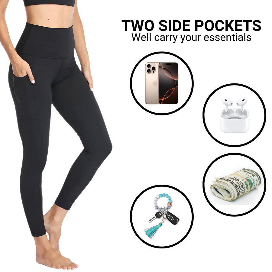 M2M STYLE Women's High Waisted Leggings with Pockets