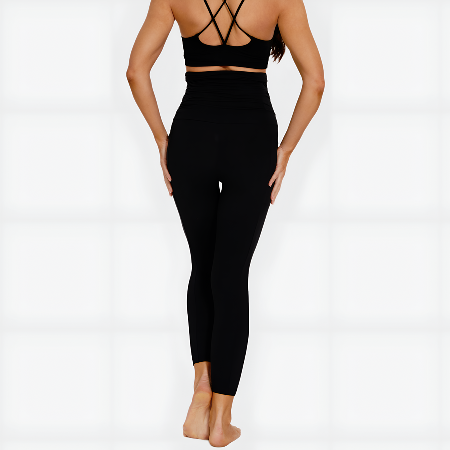 M2M STYLE Women's Maternity Leggings - Over-the-Belly Support with Pockets