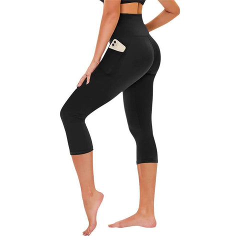 M2M STYLE Women's High Waisted Capri Leggings with Pockets