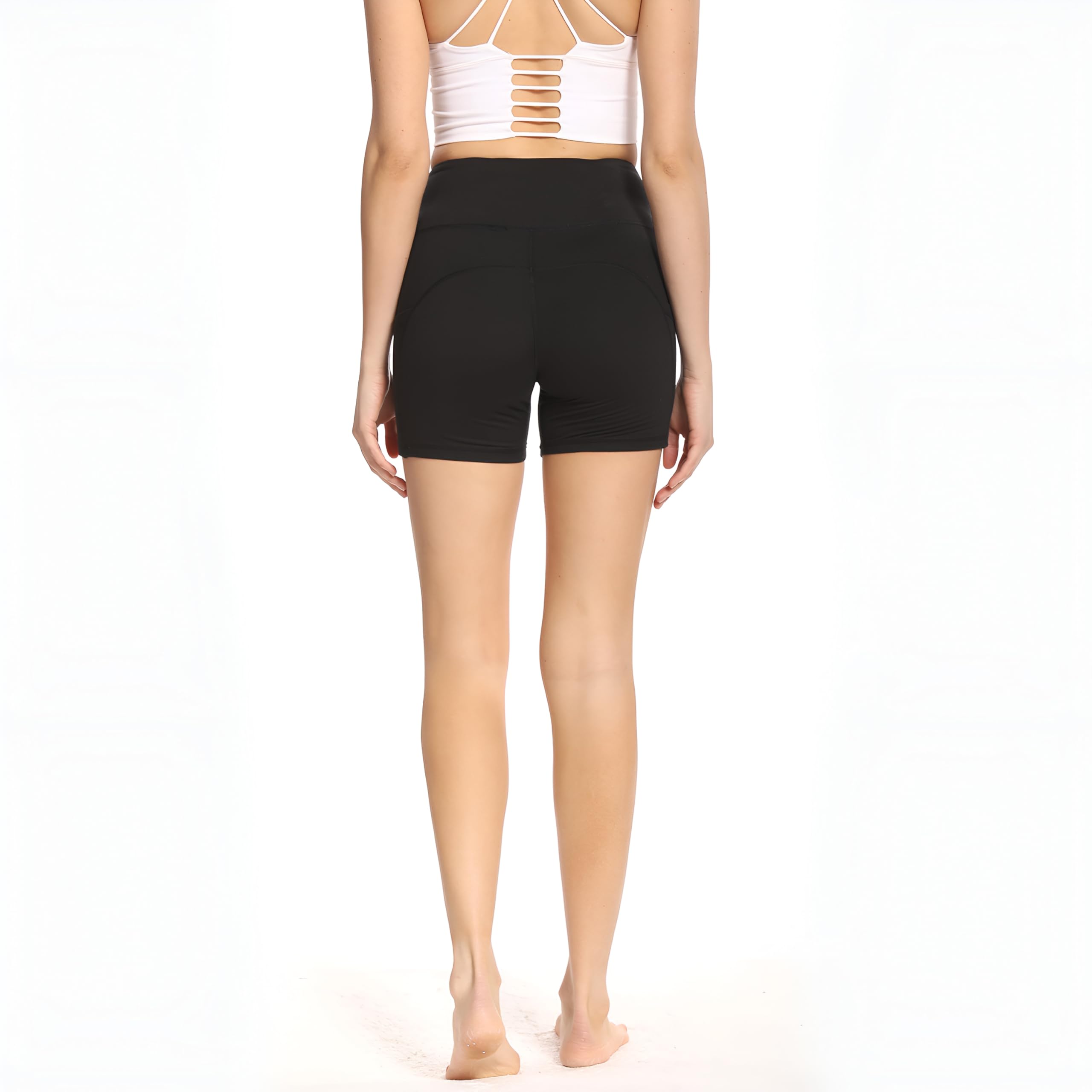 M2M STYLE Women's High Waisted Yoga Shorts with Pockets 5