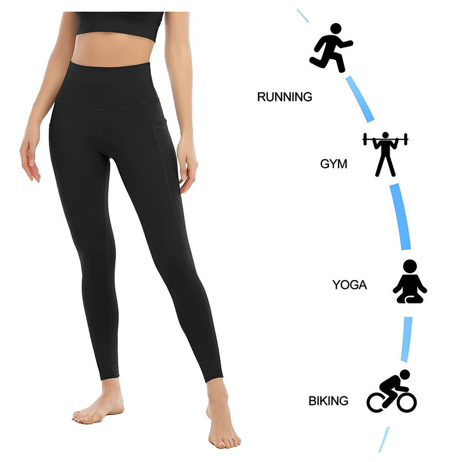 M2M STYLE Women's High Waisted Leggings with Pockets