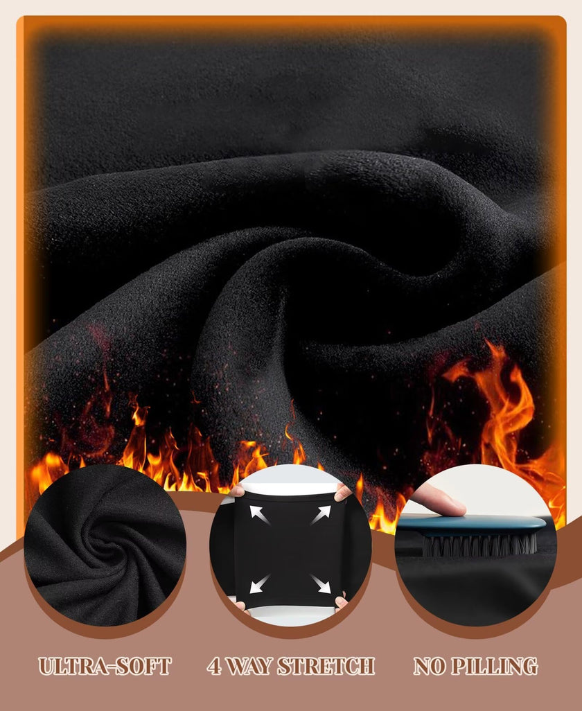 M2M STYLE Women's Maternity Fleece Lined Leggings with Pockets