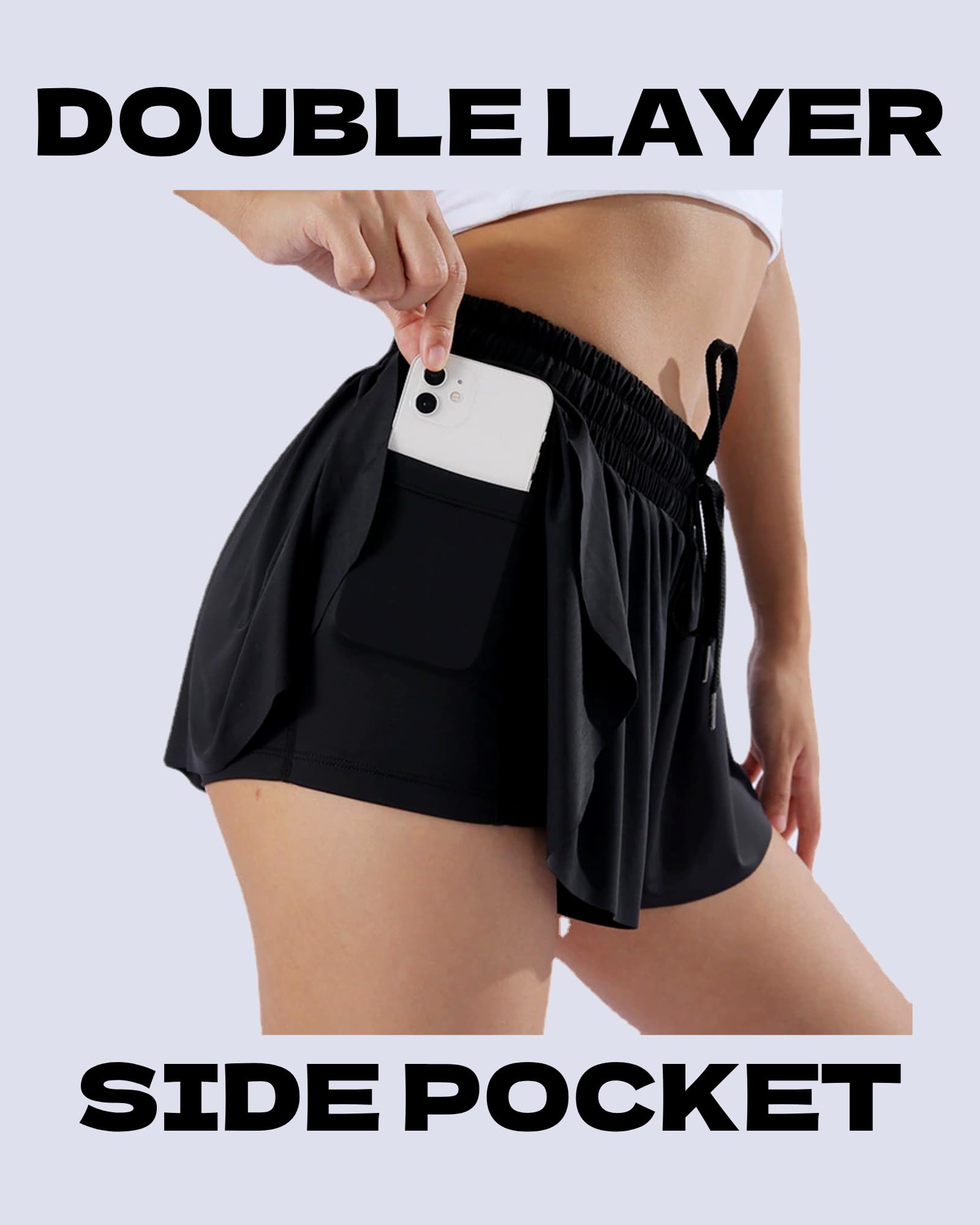 M2M STYLE Women's Flowy Tennis Skirt Shorts with Pockets