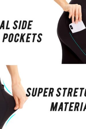 High Waisted Capri Leggings for Women – Yoga Pants with Tummy Control & Pockets – Workout, Fitness, Gym, Running & Lounge